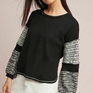 Anthropologie black tribal sweater